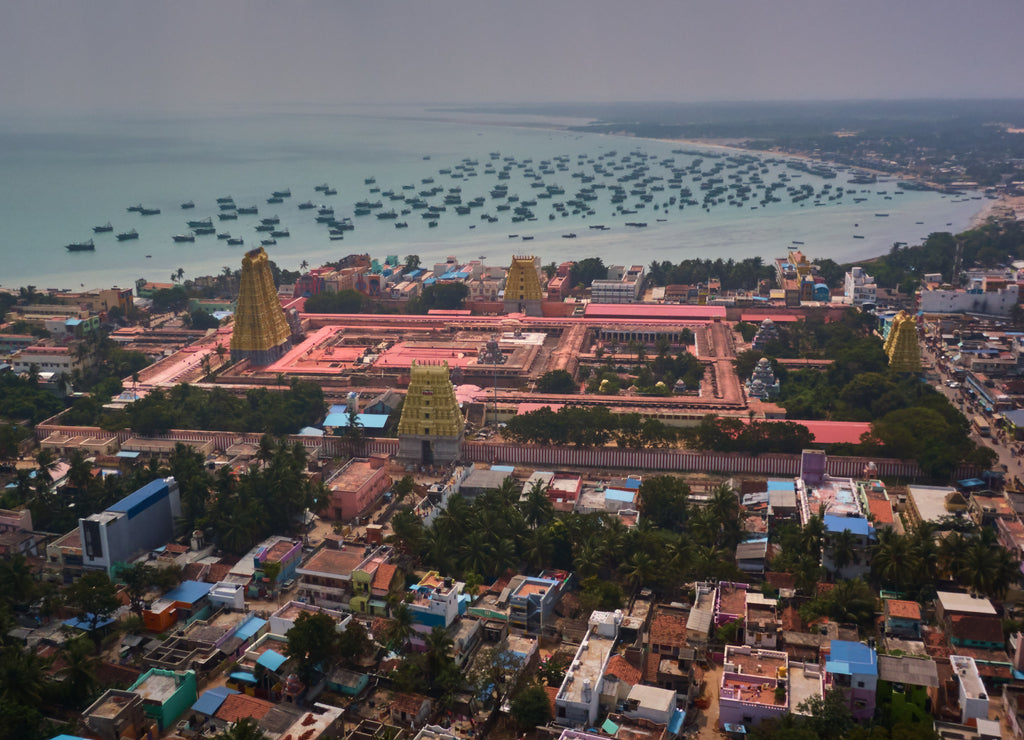 South India ancient temple Gopura, India, Rameswaram