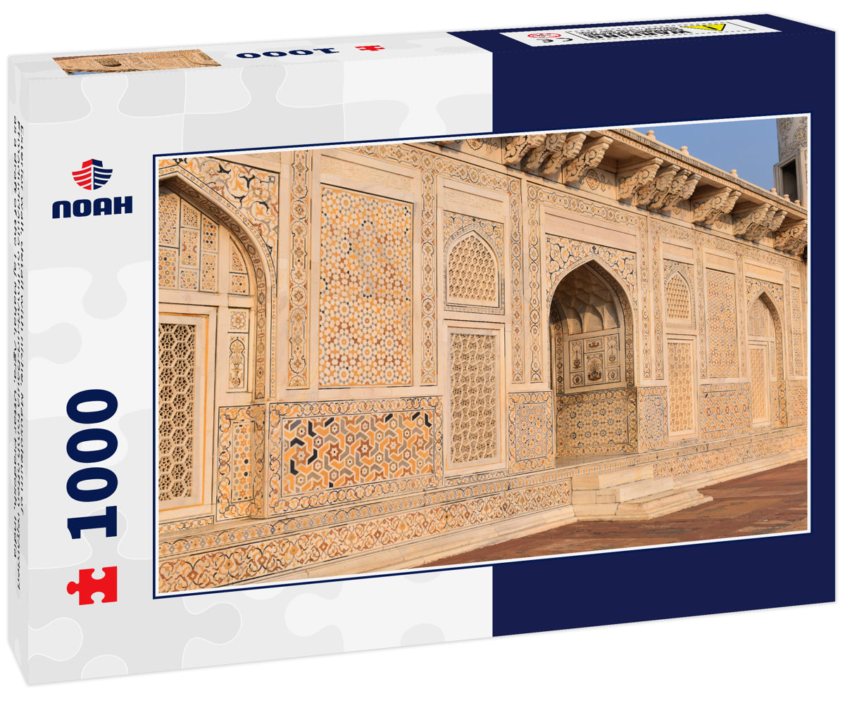 Exterior wall, detail with niche, Mausoleum of Etmaduddaula or Itmad-ud-Daula tomb often regarded as a draft of the Taj Mahal, Agra, Uttar Pradesh, India