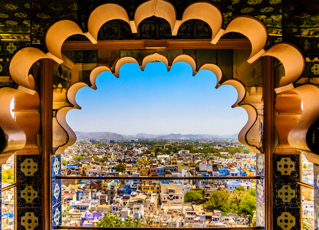Beautiful shot of Udaipur from the window of City Palace