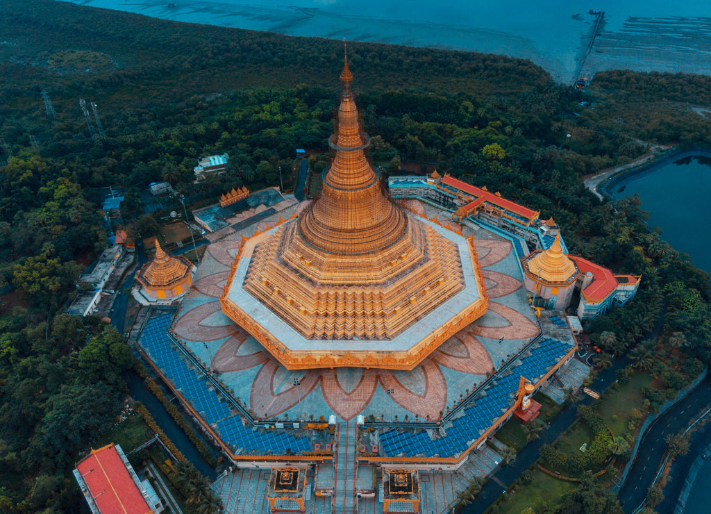 The Global Vipassana Pagoda is a Meditation Dome Hall with a capacity to seat around 8,000 Vipassana meditators near Gorai, North-west of Mumbai, Maharashtra, India