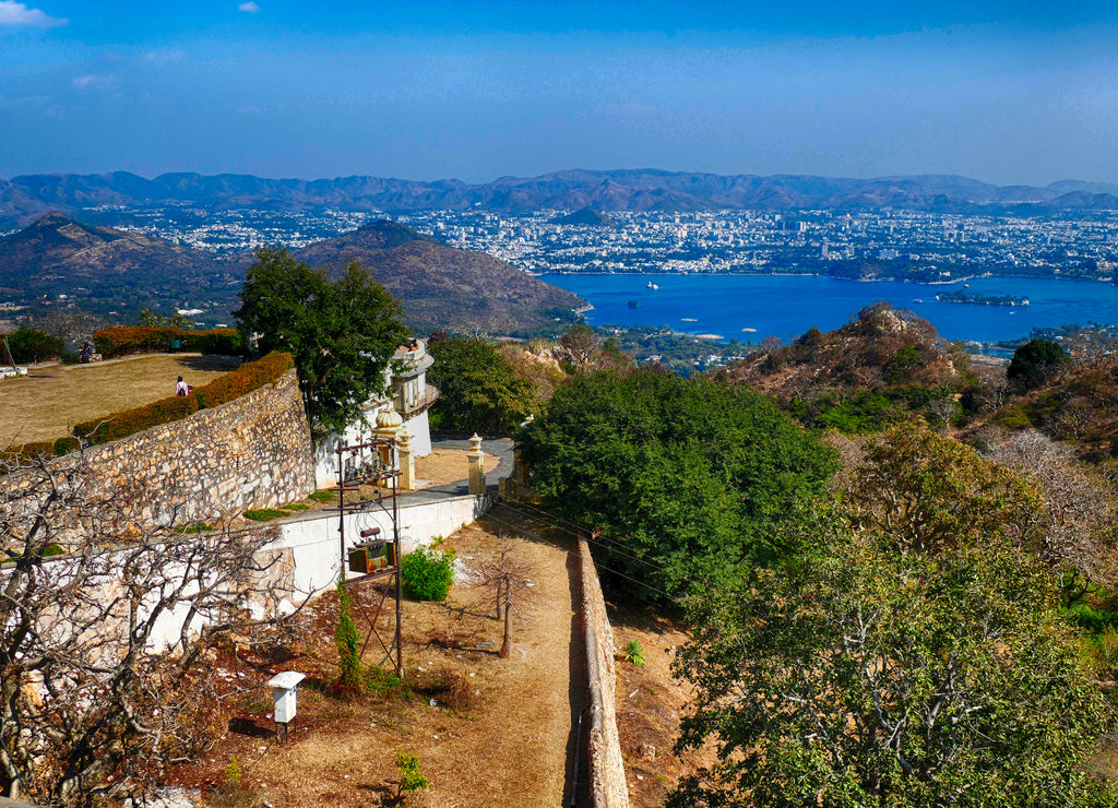 Palace above Udaipur in Rajasthan India