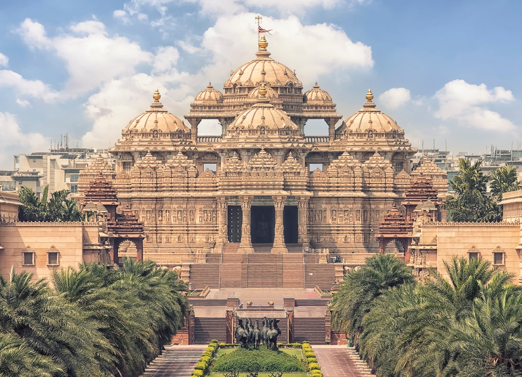 Swaminarayan Akshardham complex. Hindu temple in New Delhi, India