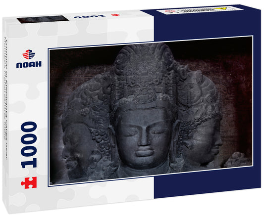 Trimurti in Elephanta caves near Mumbai, Maharashtra, India