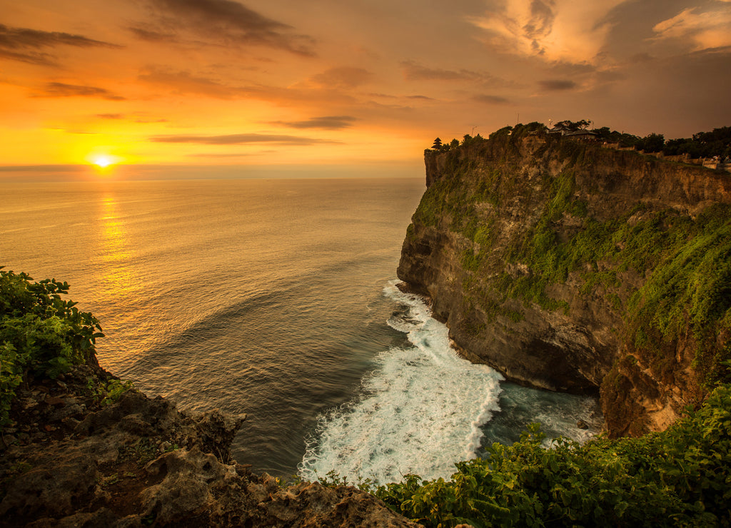 Beautiful Sunset at Uluwatu temple, Bali Indonesia