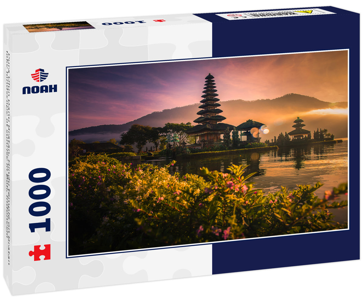 Pura Ulun Danu Bratan, Hindu temple on Bratan lake landscape at sunrise in Bali, Indonesia