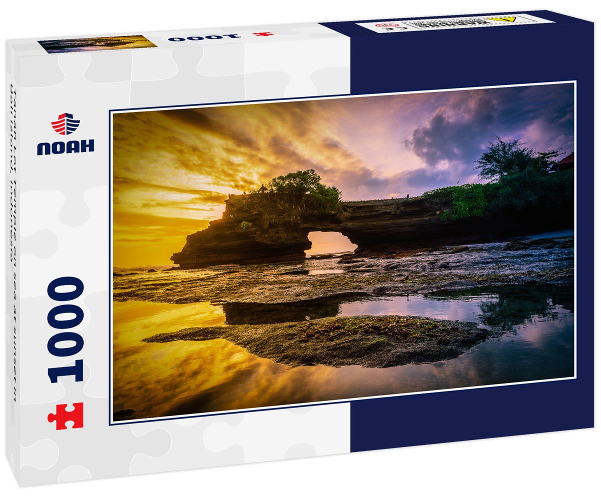 Tanah Lot Temple on sea at sunset in Bali Island, Indonesia