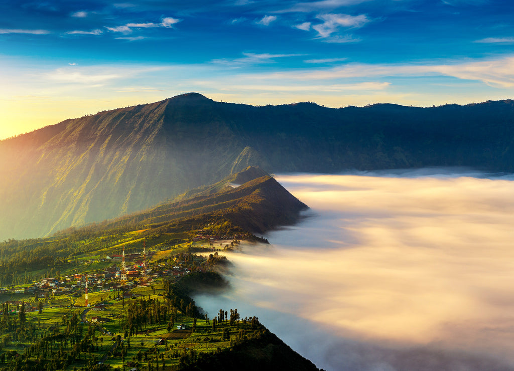 Cemoro lawang village at morning in Bromo tengger semeru national park, East Java, Indonesia