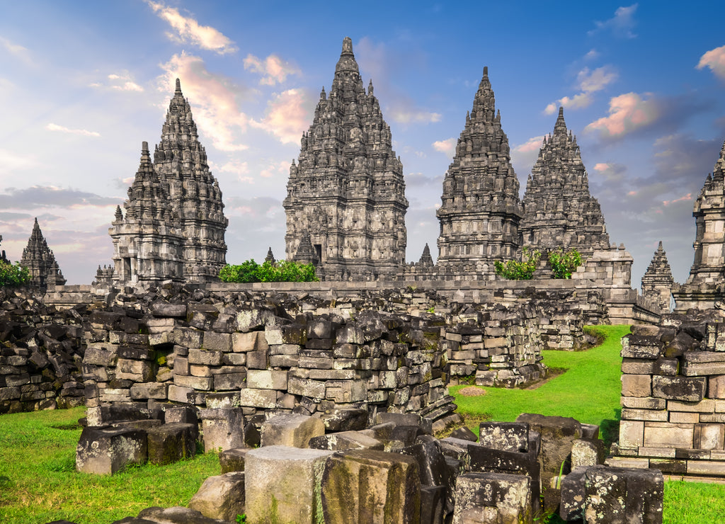 Ancient ruins of Prambanan Hindu temple. Java, Indonesia