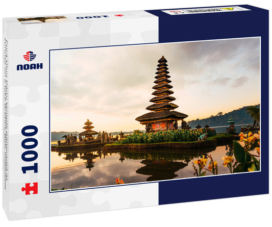 Pura Ulun Danu temple panorama at sunrise on a lake Bratan, Bali, Indonesia