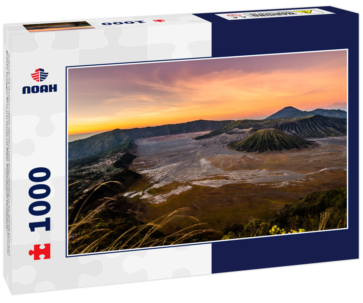 Sunrise on Bromo,Batok,Semeru volcano. Bromo is an active volcano and part of Tengger massif in Tengger caldera in East Java, Indonesia. Bromo Tengger Semeru National Park. Penanjakan Viewpoint