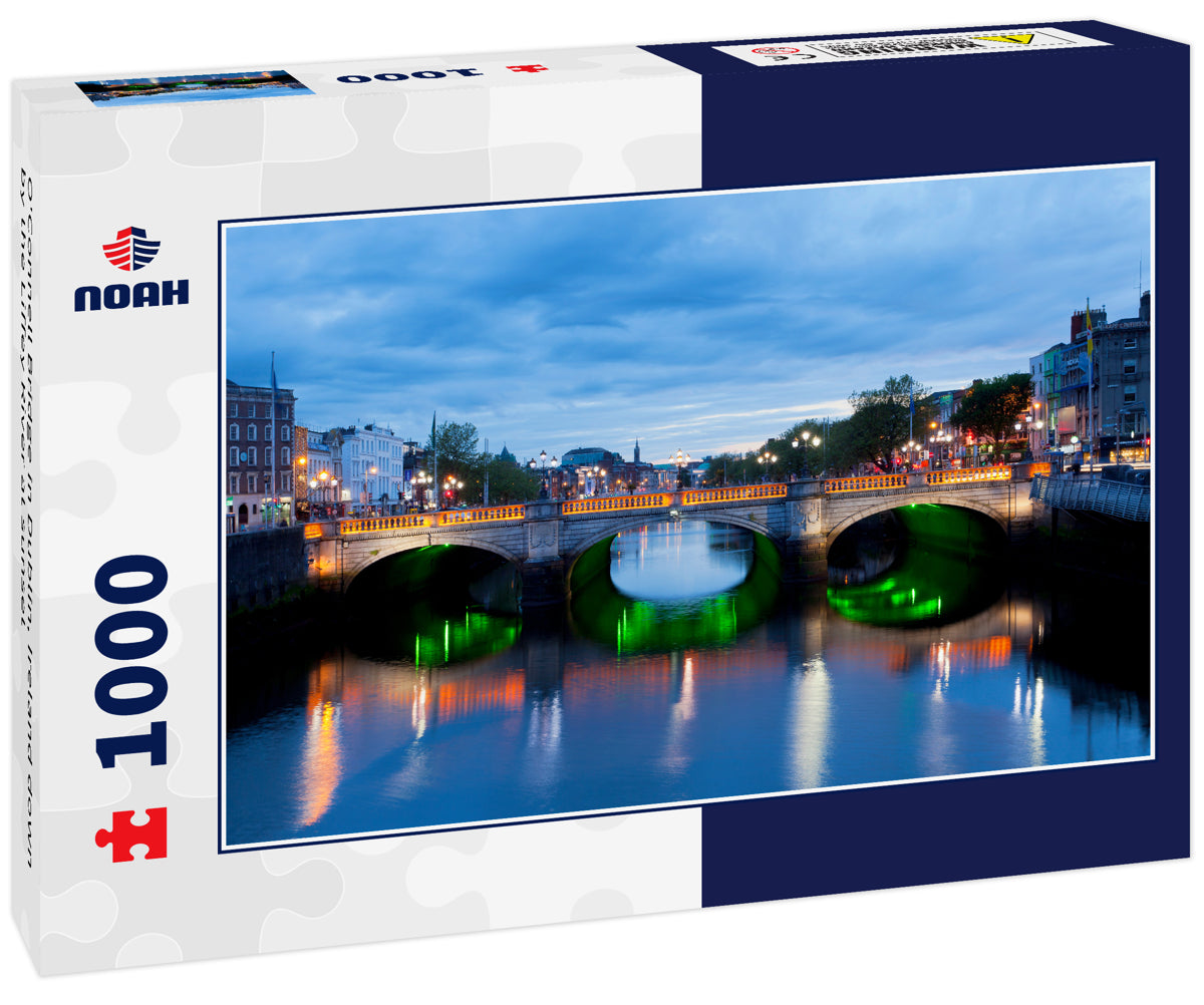 O'Connell Bridge in Dublin, Ireland down by the Liffey River at sunset