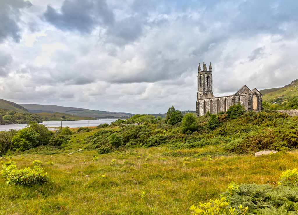 The Ruins of Dunlewey Church abandoned in County Donegal, Ireland
