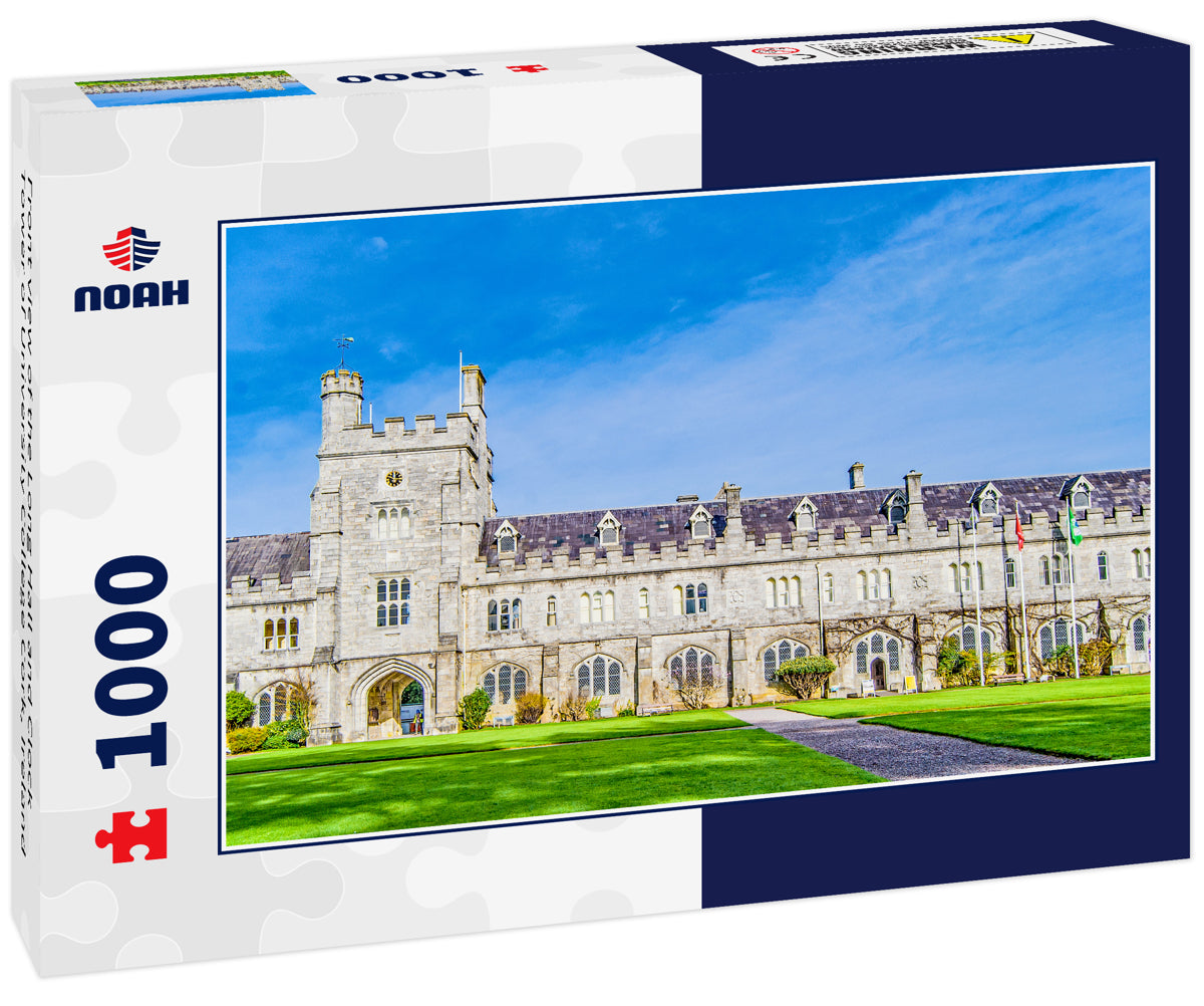 Front view of the Long Hall and Clock Tower of University College Cork, Ireland