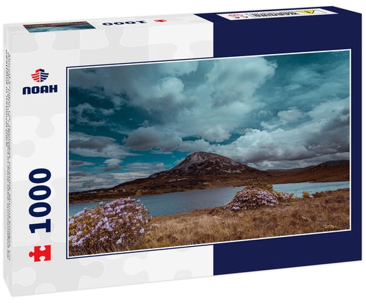 Mount Errigal, Co. Donegal, Ireland, Mount Errigal, Co. Donegal, Ireland, reflected in blue lake surrounded by peatland in national park