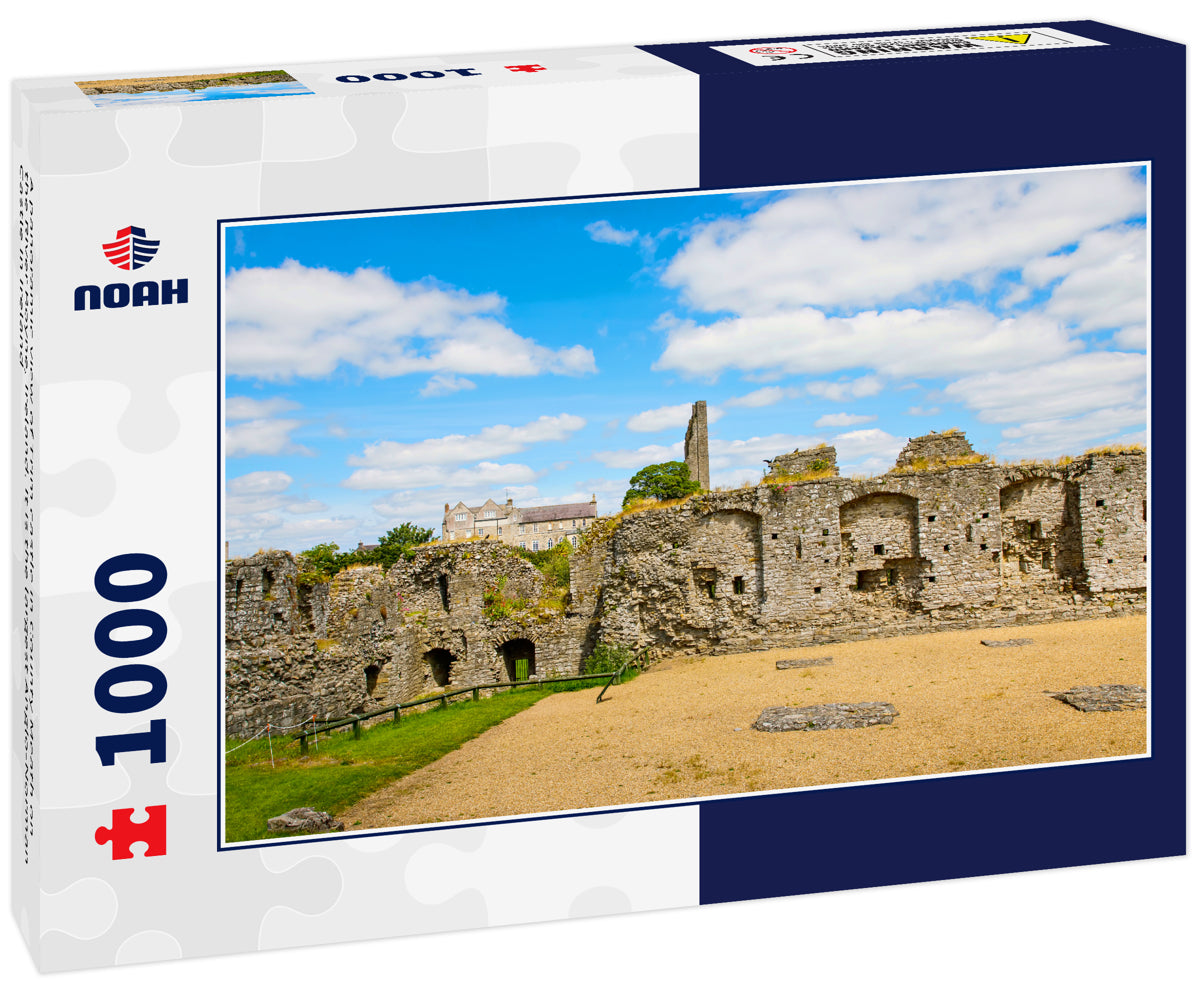 A panoramic view of Trim castle in County Meath on the River Boyne, Ireland. It is the largest Anglo-Norman Castle in Ireland