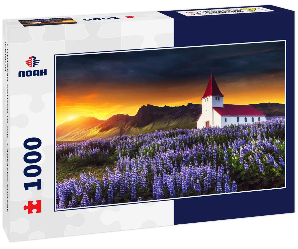 Lutheran church in Vik. Fantastic sunset. Iceland