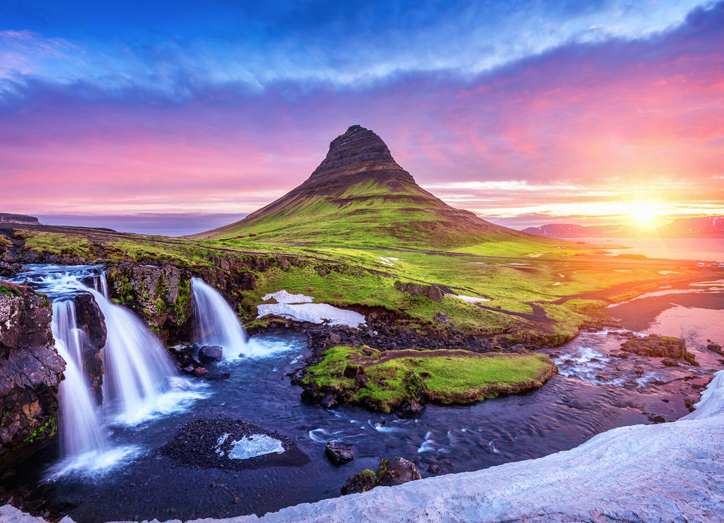 Kirkjufell at sunrise in Iceland