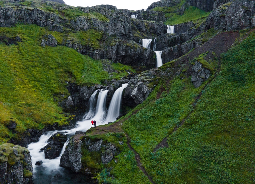 Klifbrekkufossar Waterfalls on the Eastern Coast of Iceland