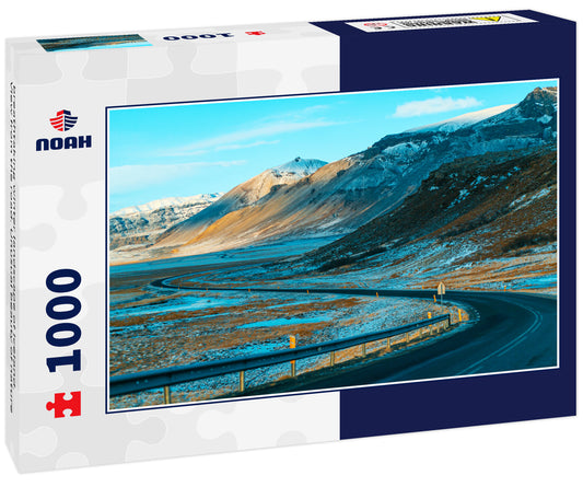 breathtaking winter landscape of Iceland. View from the road. Unusual beauty of nature