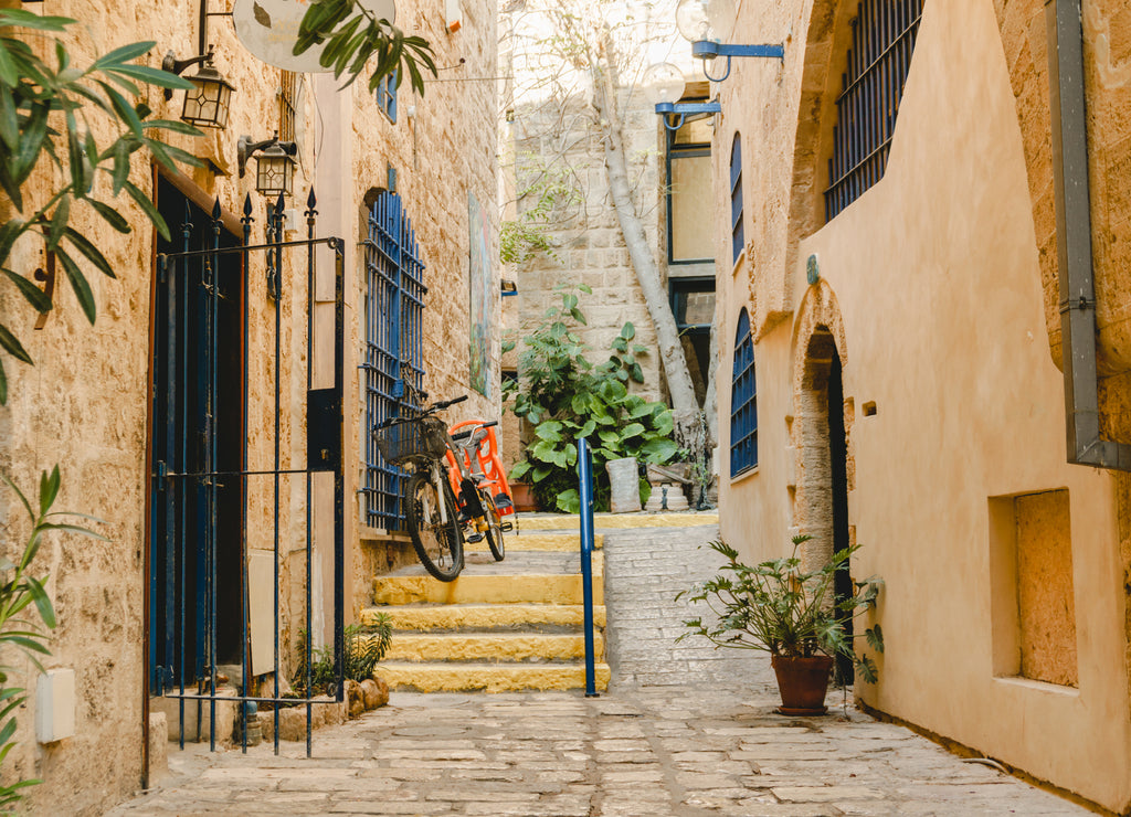 Street architecture in old jaffa in israel