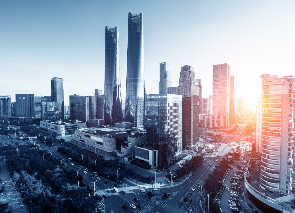 sky line of Tel Aviv towers and aerial israel