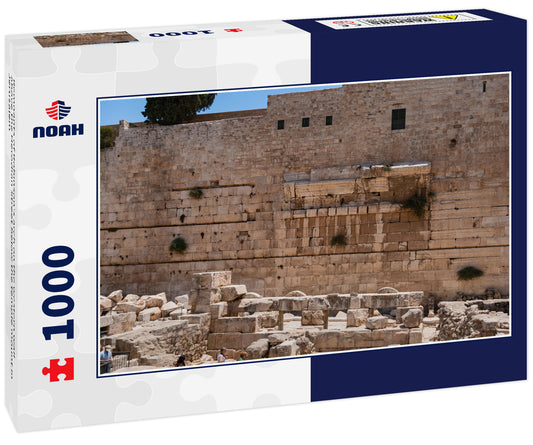 Remnants of Robinson's arch on the western wall above the Herodian Street below the temple mount in Jerusalem