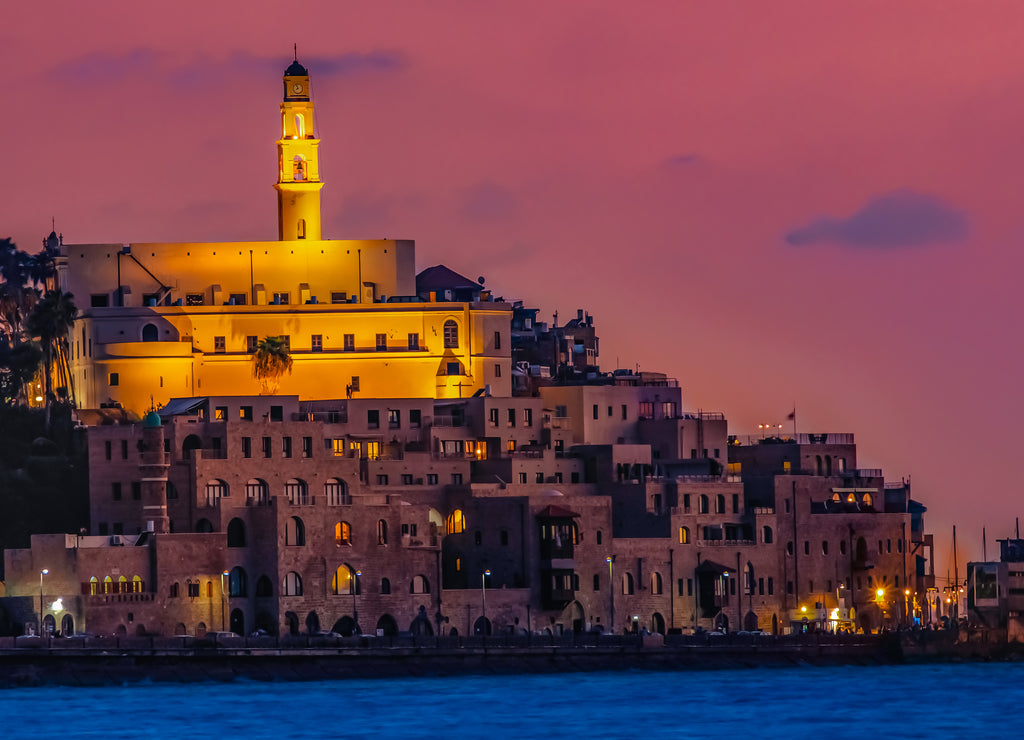 Israel Tel Aviv Yafo panoramic sunset over old Jafo