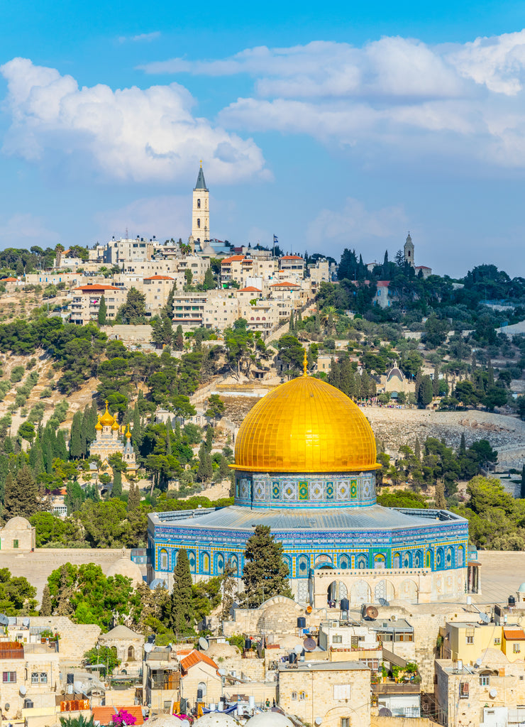 Jerusalem dominated by golden cupola of the dome of the rock, Israel