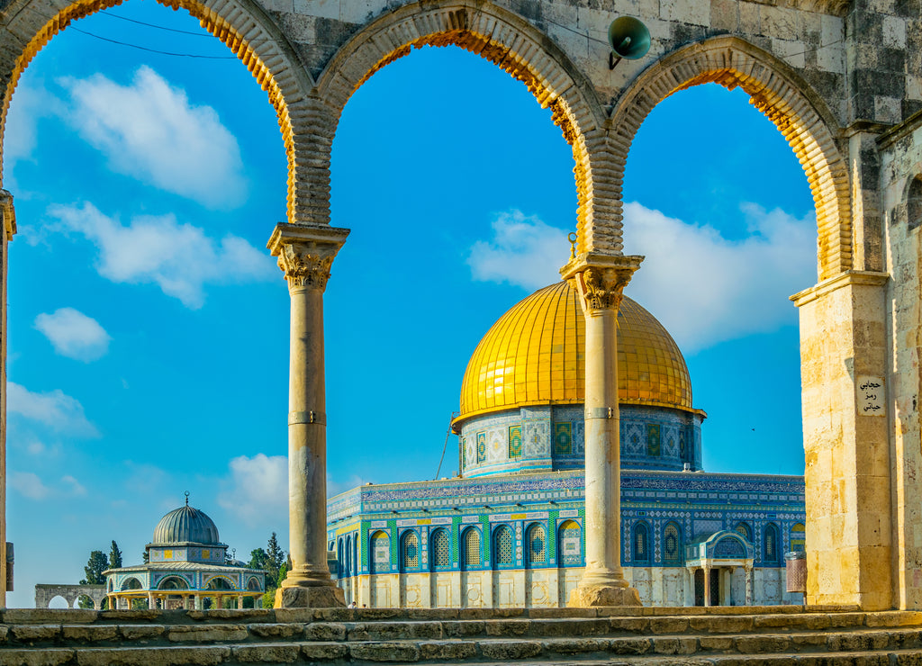 Famous dome of the rock situated on the temple mound in Jerusalem, Israel