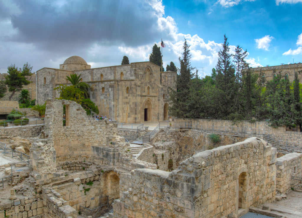 Ruins of pools of Bethesda in Jerusalem, Israel