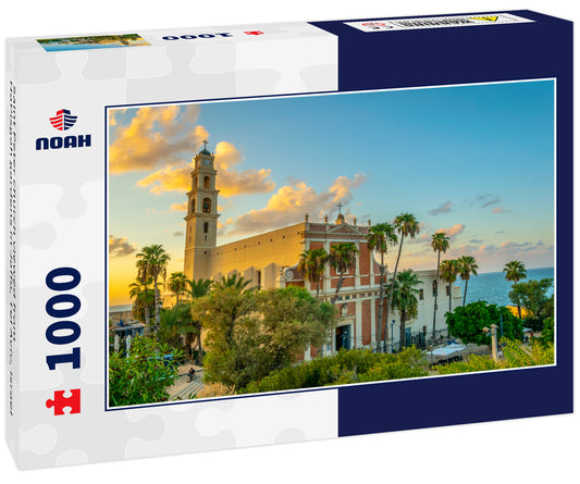 Saint Peter church viewed from HaPisgah gardens in Jaffa, Tel Aviv, Israel