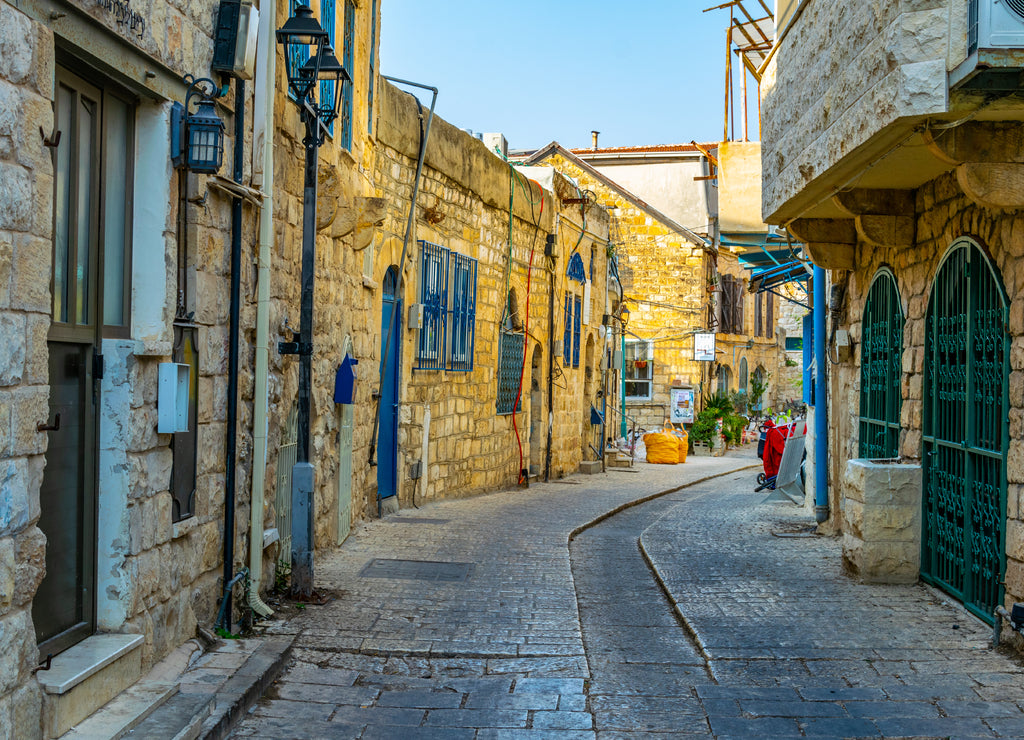 View of a narrow street in Tsfat/Safed, Israel