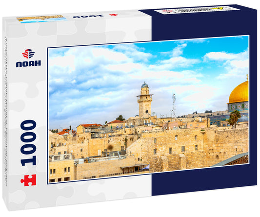 A view of the Temple Mount in Jerusalem, including the Western Wall and the golden Dome of the Rock