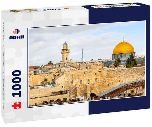 A view of the Temple Mount in Jerusalem, including the Western Wall and the golden Dome of the Rock