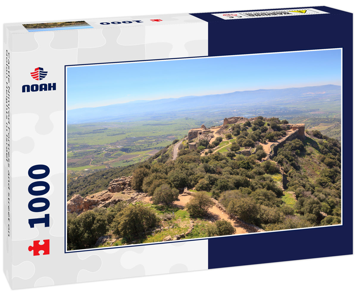 Castle Nimrod Fortress and street on Golan Heights in Israel