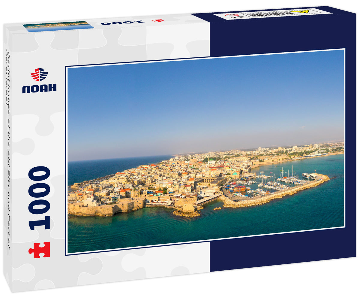 Aerial image of the old City and Port of Acre, Israel