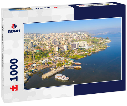 Aerial image of Tiberias, Israel. with the sea of Galilee on a clear day