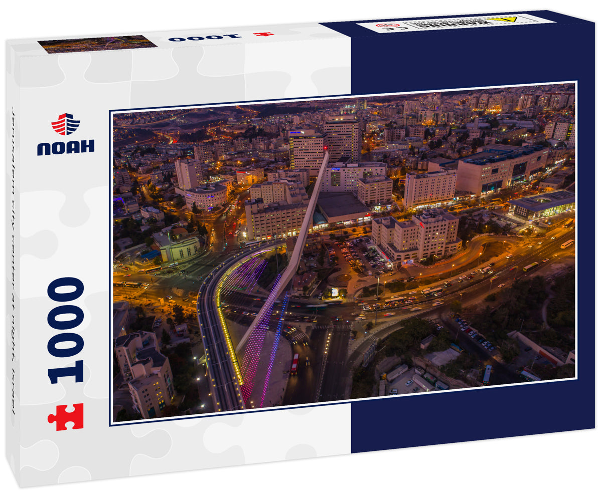 Jerusalem city center at night, Israel