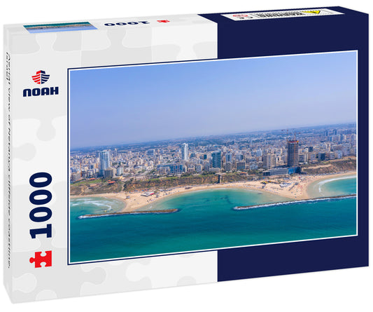 Aerial view of Netanya cliffside coastline, Israel