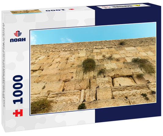 A low angle view of the stones of the Western Wall in Jerusalem, Israel