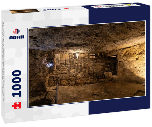 Underground Greek Orthodox Partorium Church, Prison of Christ, Thieves and Baraba prison, at Via Dolorosa street in Jerusalem Old City in Israel