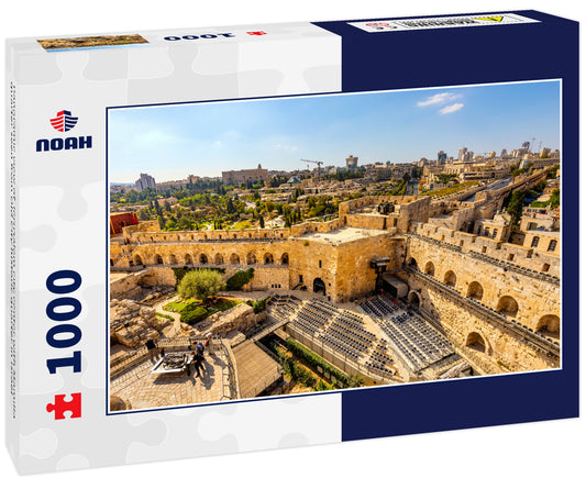 Panoramic view of Jerusalem city center with Mamilla quarter seen from Old City historic quarter in Israel