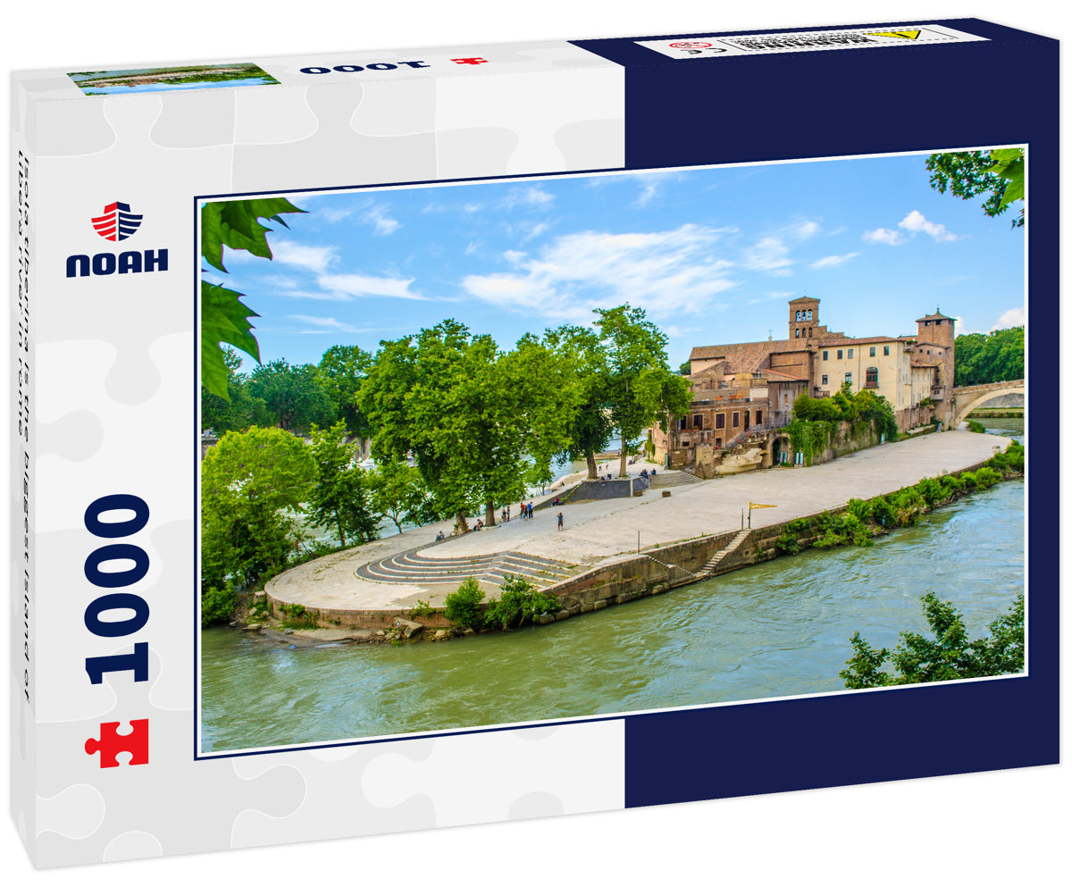 isola tiberina is the biggest island of tibera river in rome