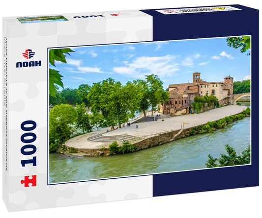 isola tiberina is the biggest island of tibera river in rome