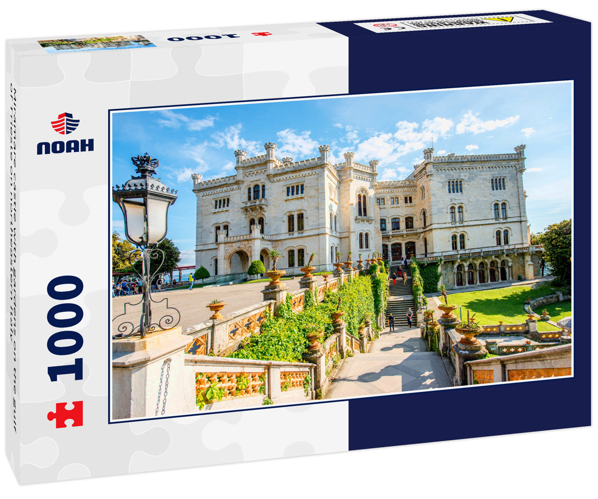 Miramare castle with gardens on the gulf of Trieste on northeastern Italy