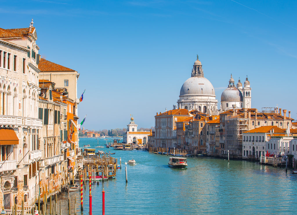 Venice city canal skyline in Venice Italy