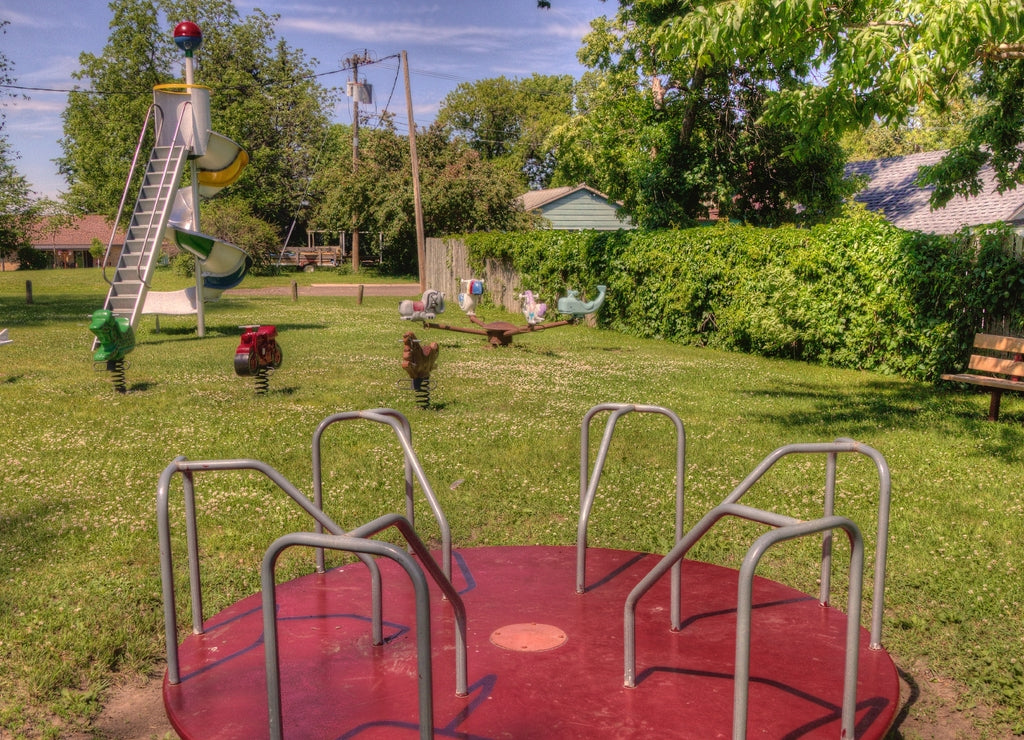 Antique Playground in Rural North Dakota Small Town