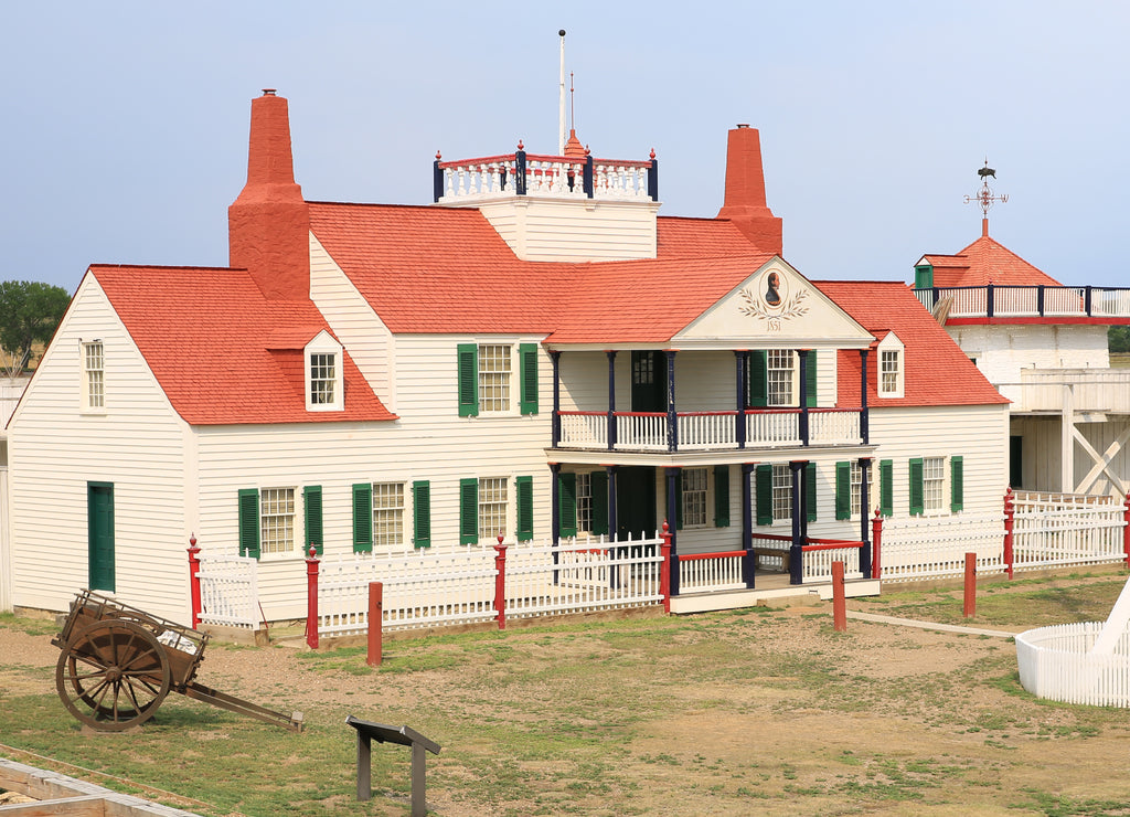 Historic Bourgeois House in Fort Union Trading Post National Historical Site, North Dakota, USA, build 19th century