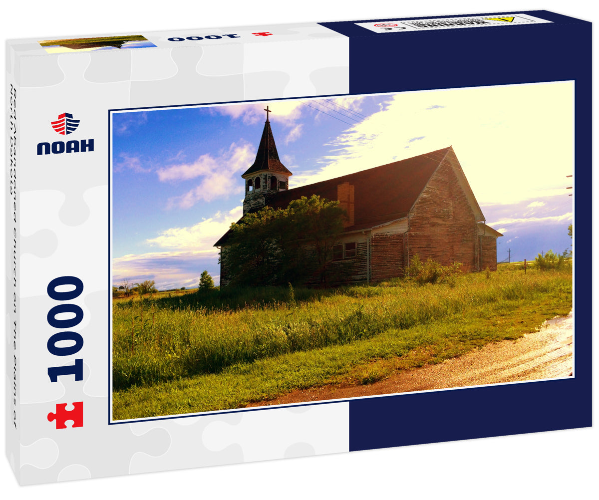 Red Abandoned Church on The Plains of North Dakota