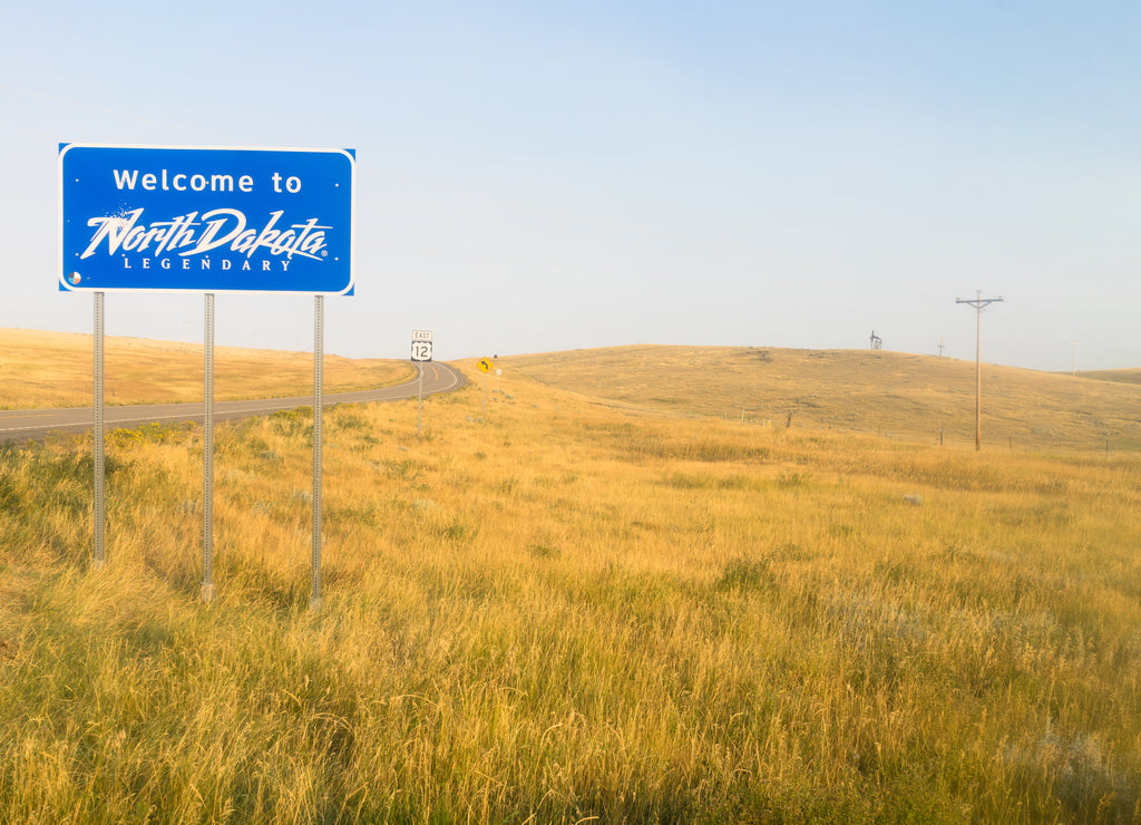 Welcome to Legendary North Dakota Road Entry Sign